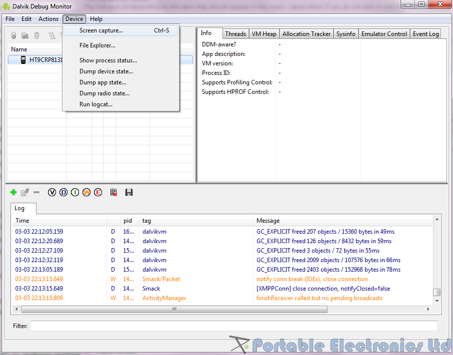 DDMS screen capture
